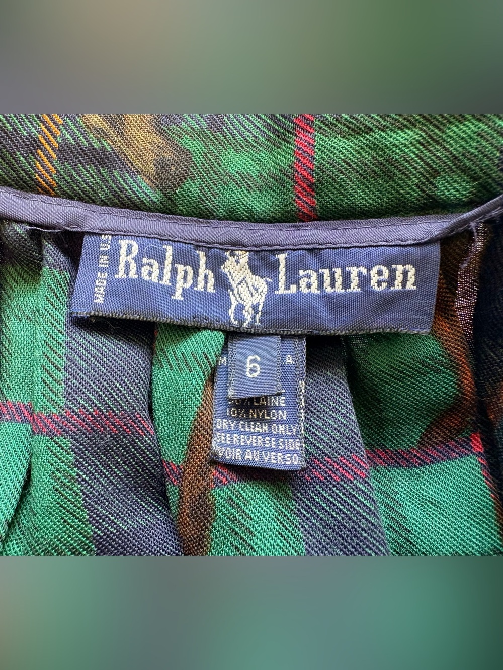 Vintage Ralph Lauren Polo Pleated Tartan Plaid Equestrian Horse Skirt Size 6 - Picture 6 of 7